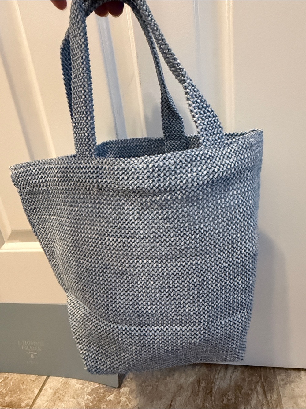 Prada Light Small Blue Raffia Tote - GWP from L’Homme L’eau - Picture 7 of 8
